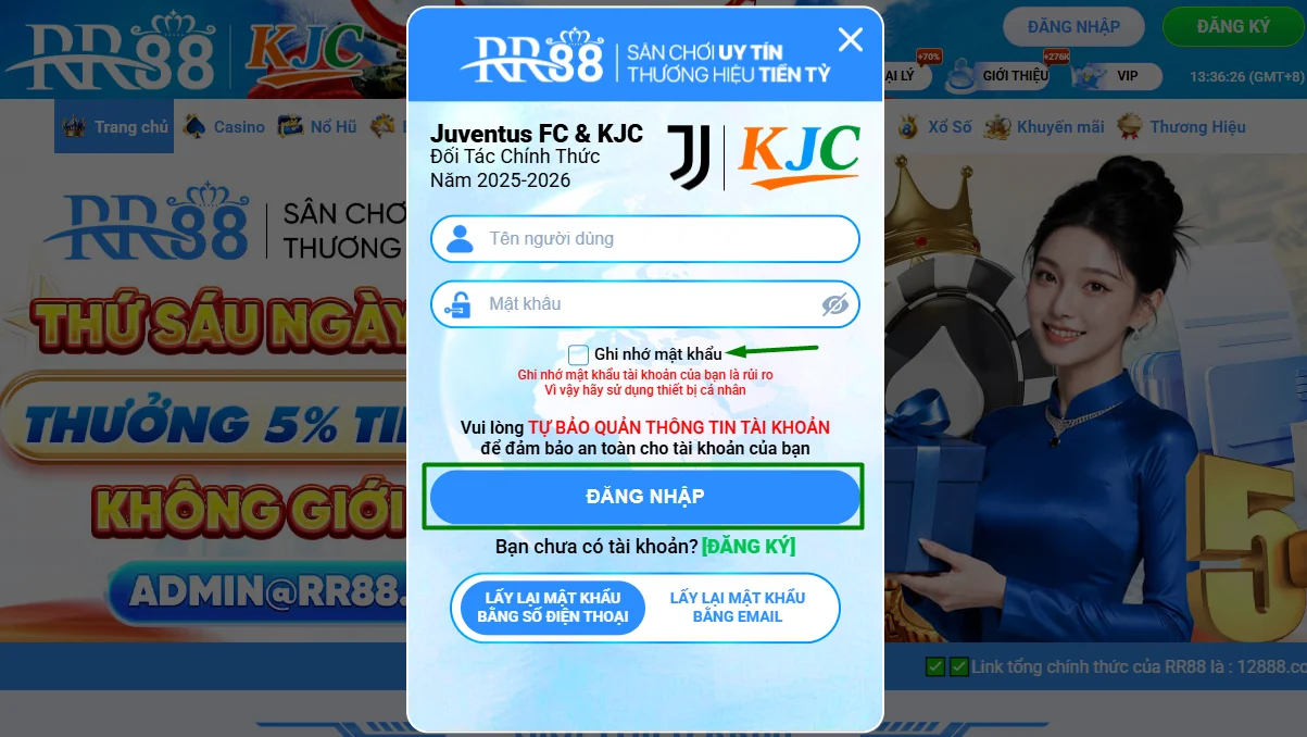 fast log in form